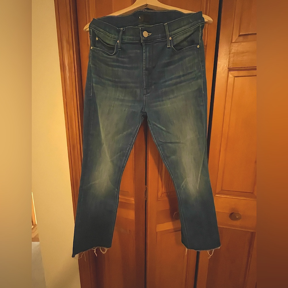 👖🔥MOTHER Denim Jeans-Mid Rise Dazzler, Crop Fray, - Size 32
